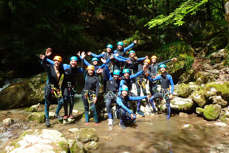 Activité canyoning pour un Team Building à Annecy