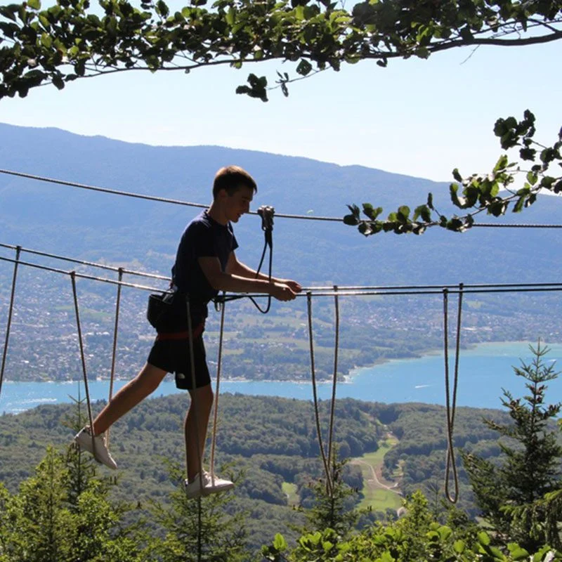 Accrobranche vue sur le lac d'Annecy activités jeux