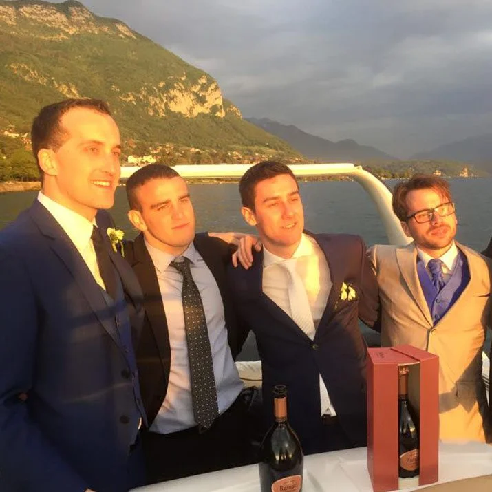 EVG arrosé au champagne sur le lac d'Annecy