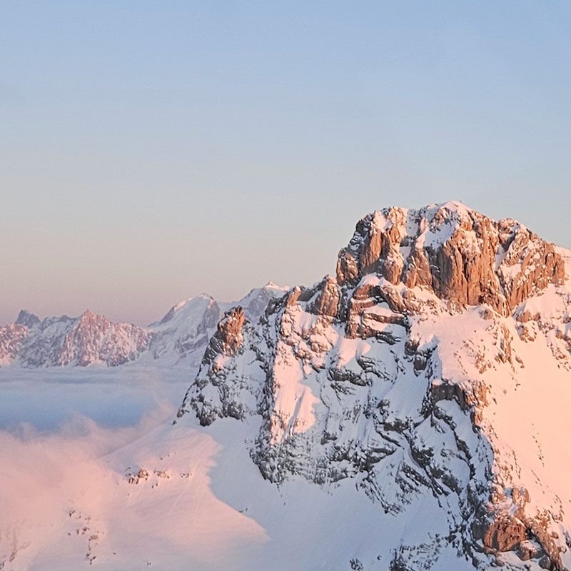 aravis-hiver Vue aérienne des Aravis en Hiver